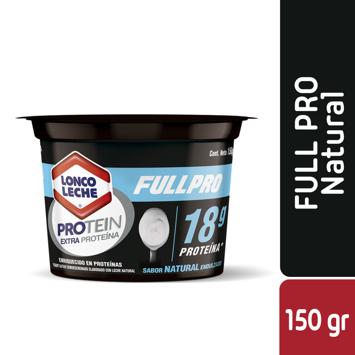 Yogur Full Pro 18g Protein Natural Endulzado Loncoleche 150g