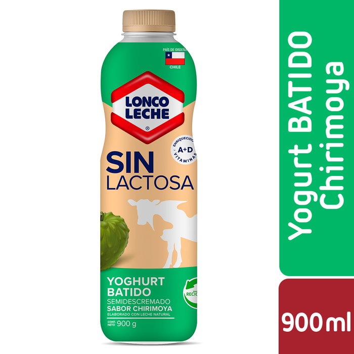 Yogur Sin Lactosa Chirimoya en Botella Loncoleche 900ml