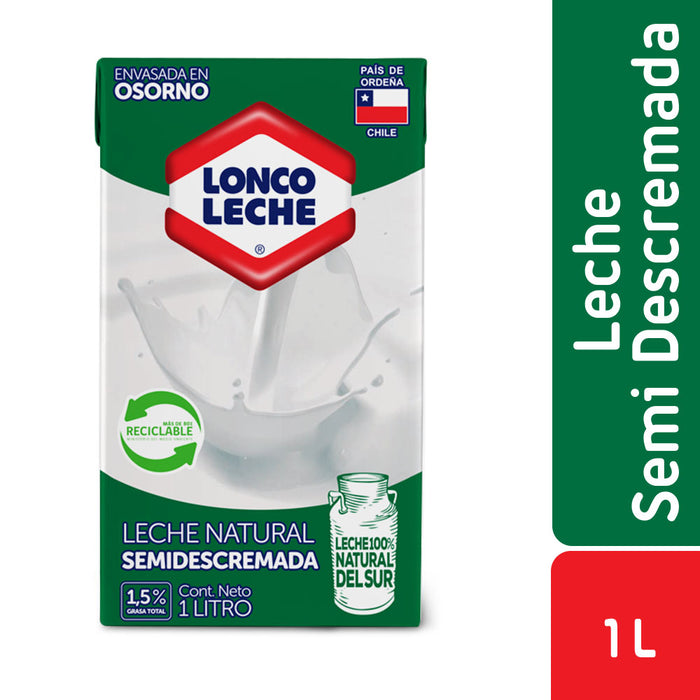 Leche Semidescremada Loncoleche 1L