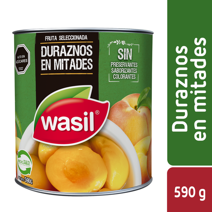 Duraznos en Mitades Wasil 590g
