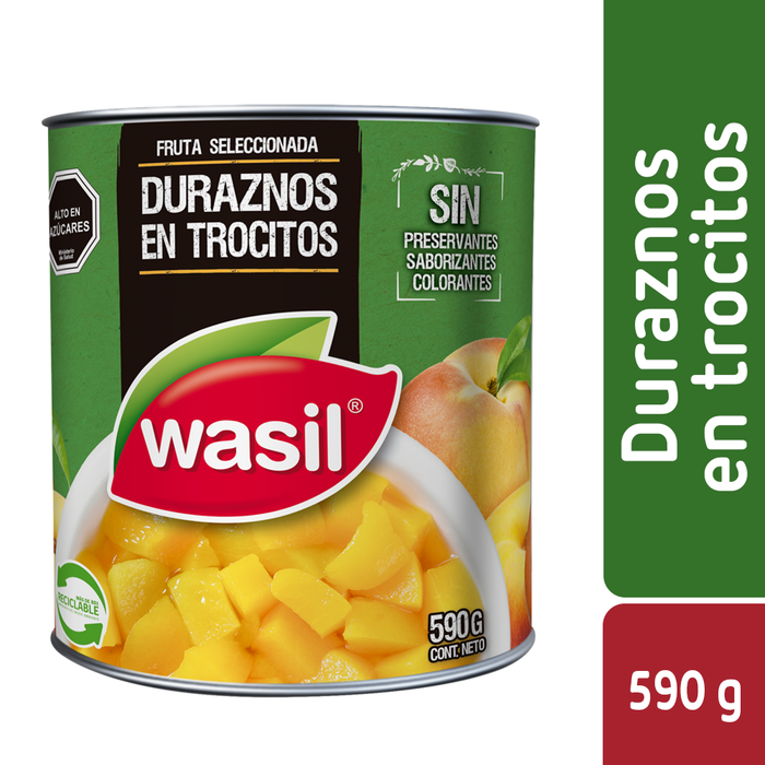 Duraznos en Trocitos Wasil 590g