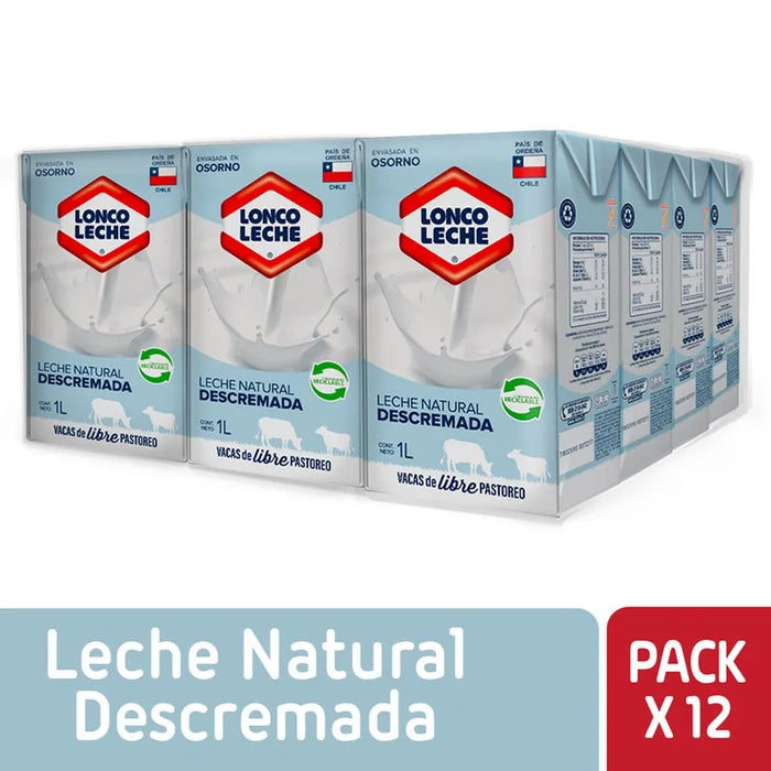 Leche Descremada Loncoleche 12x1L