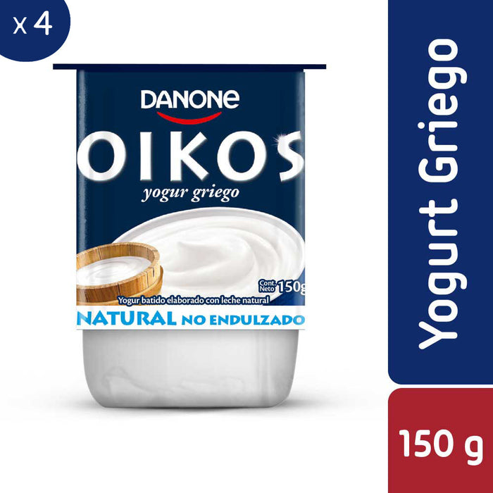 Yogur Griego Natural No Endulzado Oikos 4x150g
