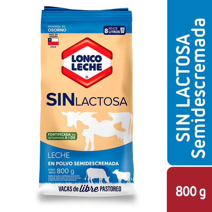 Leche en Polvo Sin Lactosa Loncoleche 800g