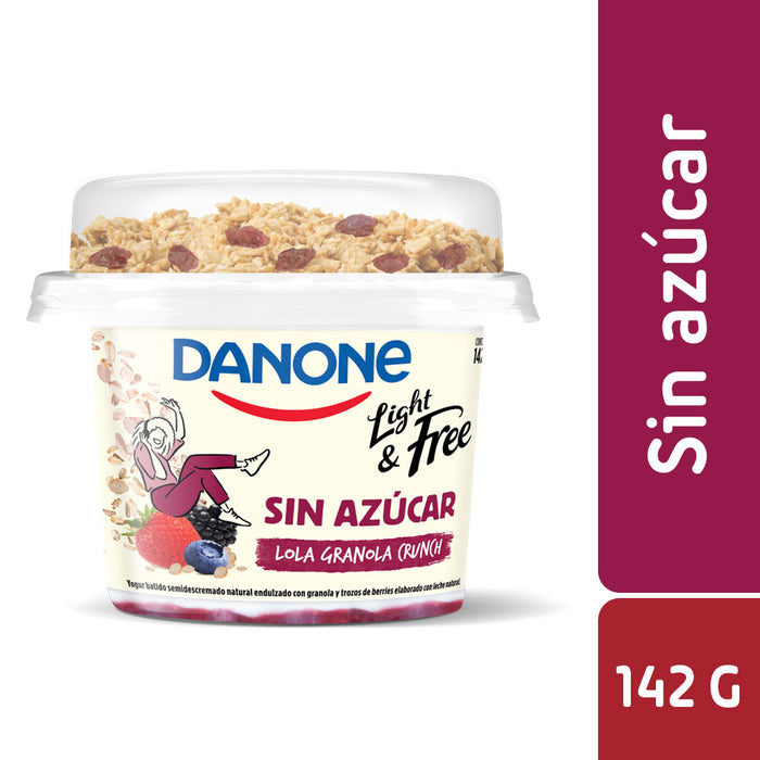 Yogur Lola Granola Crunch y Trozos Berries Sin Azúcar Danone 142g