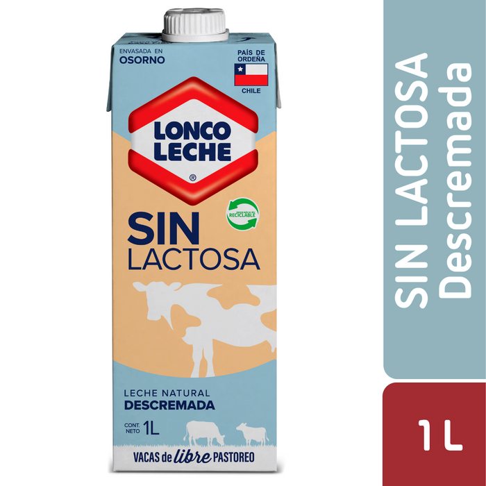 Leche Descremada Sin Lactosa Loncoleche 1L