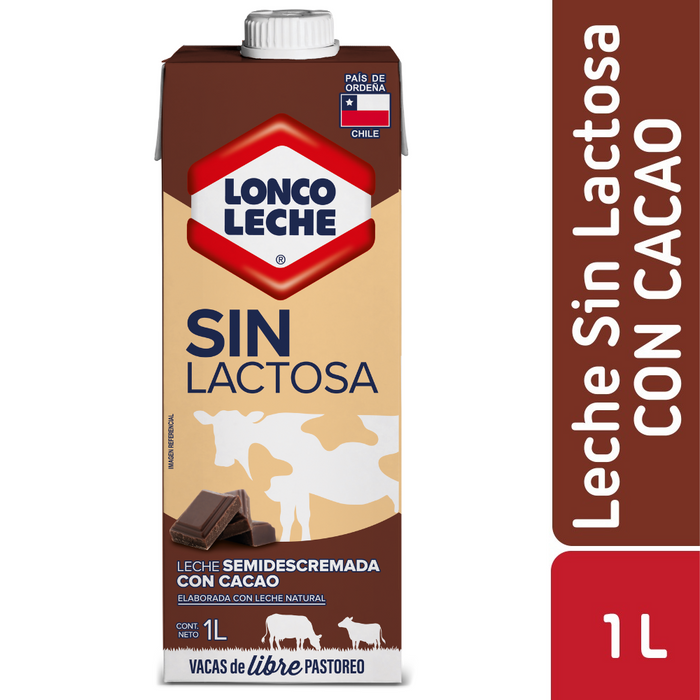 Leche Semidescremada Sin Lactosa Chocolate Loncoleche 1L