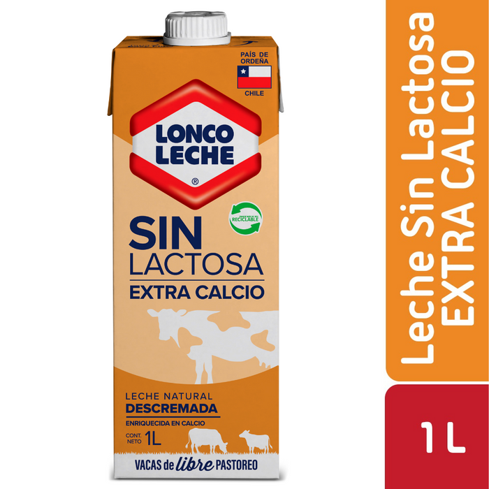 Leche Descremada Extra Calcio Sin Lactosa Loncoleche 1L