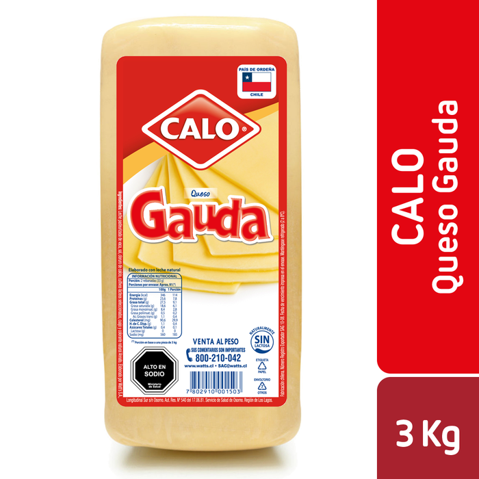 Queso Gauda Calo Pieza 3Kg Aprox