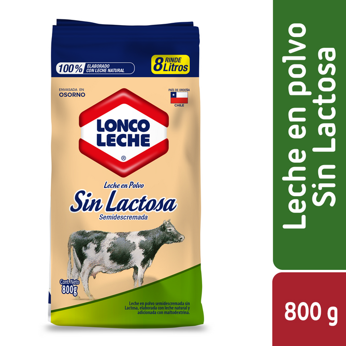 Leche en Polvo Sin Lactosa Loncoleche 800g