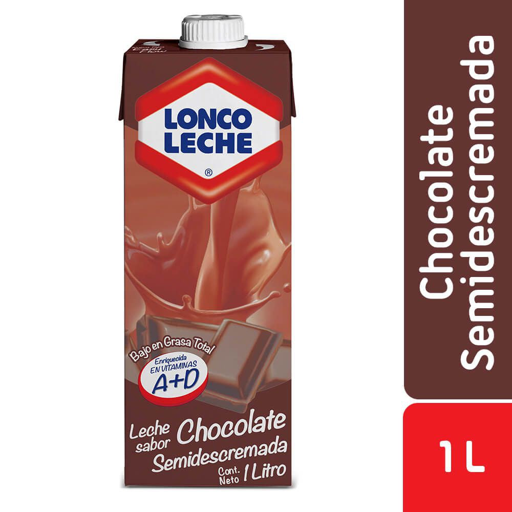 Leche semidescremada sin lactosa sabor chocolate