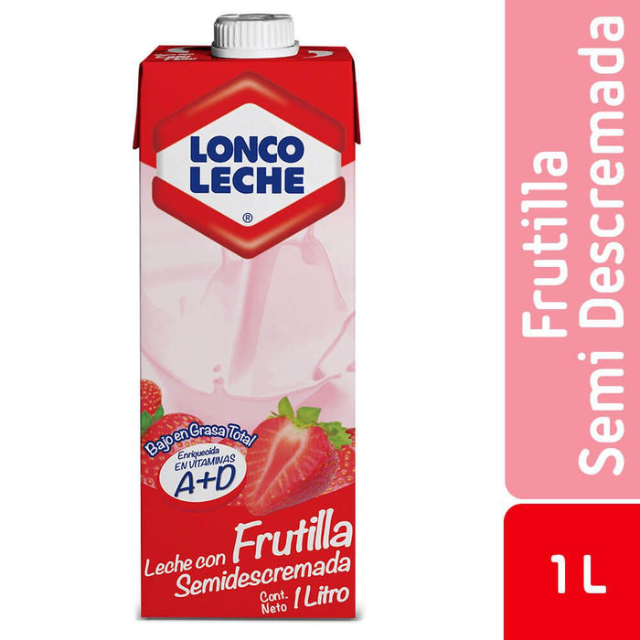 Leche Semidescremada Frutilla Loncoleche 1L