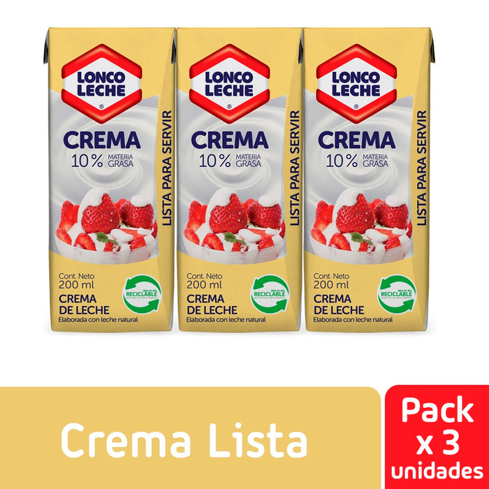 Crema de Leche Loncoleche 3x200ml