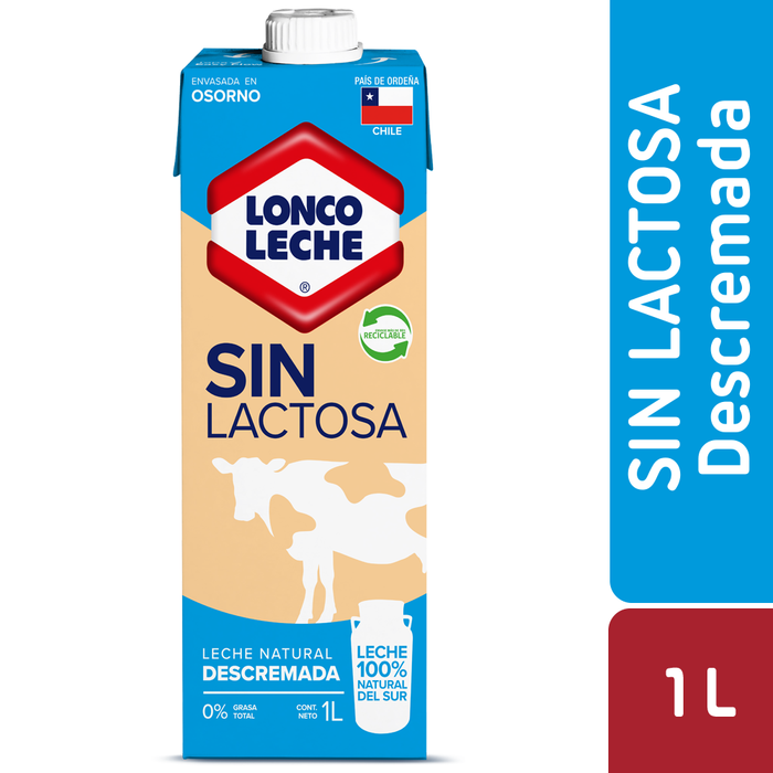 Leche Descremada Sin Lactosa Loncoleche 1L