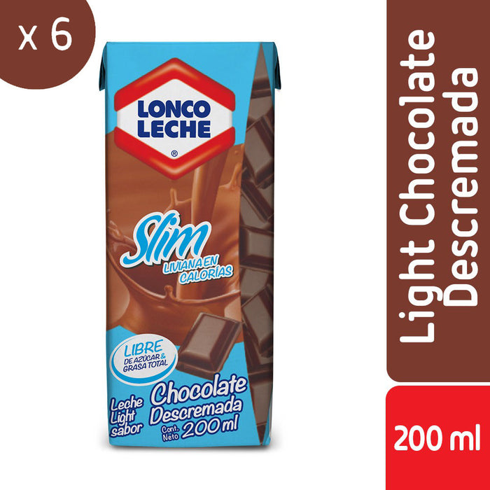 Leche Descremada Light Chocolate Loncoleche 6x200ml