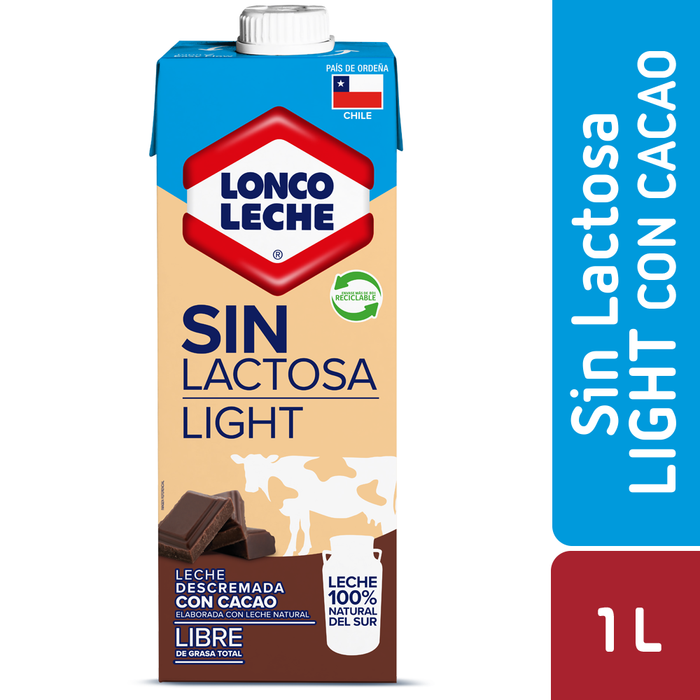 Leche Descremada Sin Lactosa Chocolate Loncoleche 1L