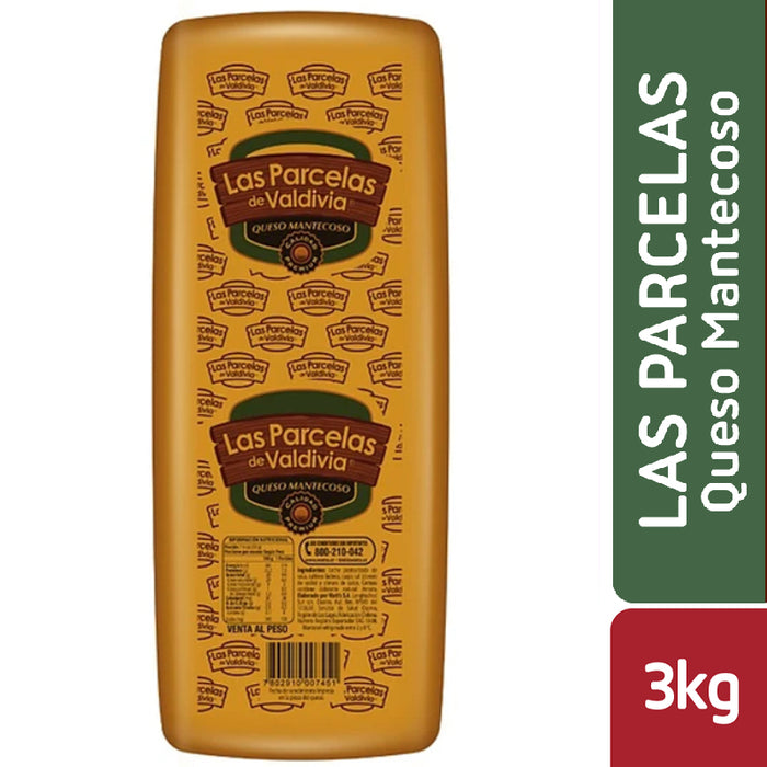 Queso Mantecoso Las Parcelas de Valdivia Pieza 3Kg Aprox