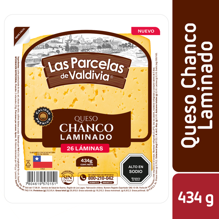 Queso Chanco Las Parcelas de Valdivia 434g