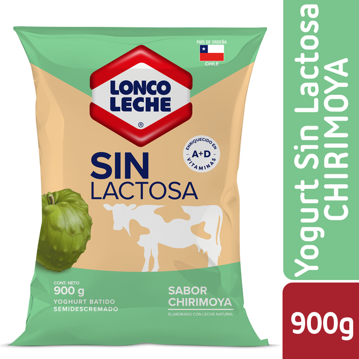 Yogur Sin Lactosa Chirimoya en Bolsa Loncoleche 900g