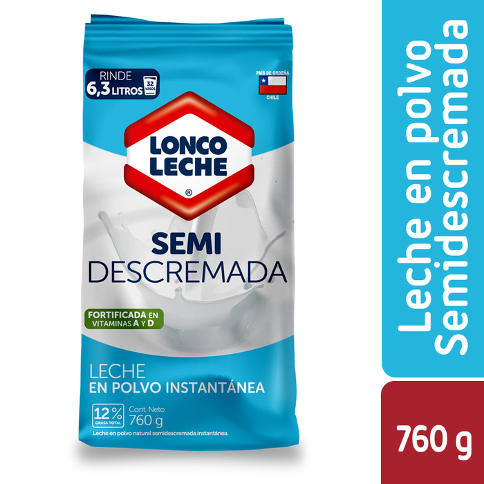 Leche en Polvo Semi Descremada Loncoleche 760g