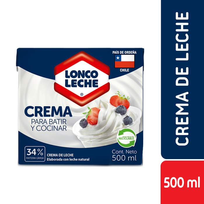 Crema de Leche Para Batir Loncoleche 500ml