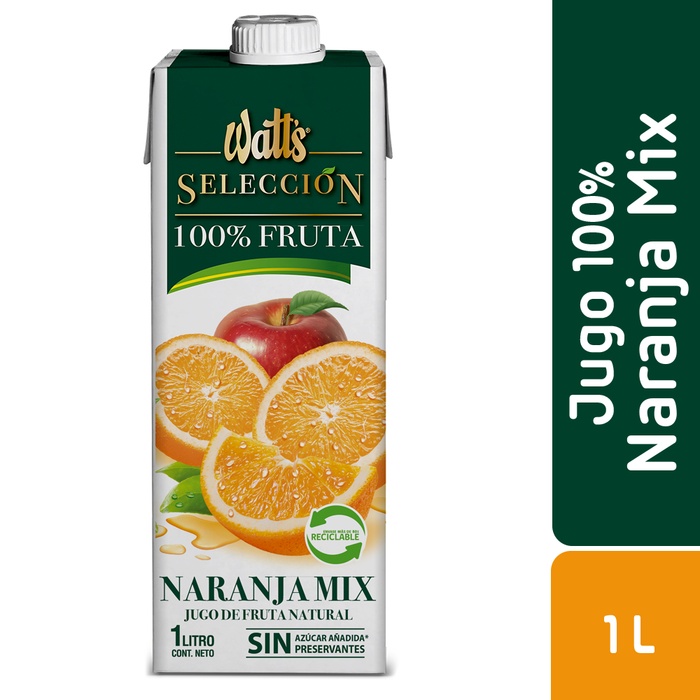 Jugo 100% Fruta Watt's Naranja Mix 1L