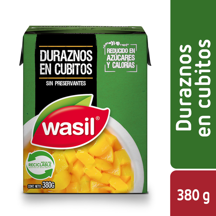 Duraznos en Cubitos Wasil 380g