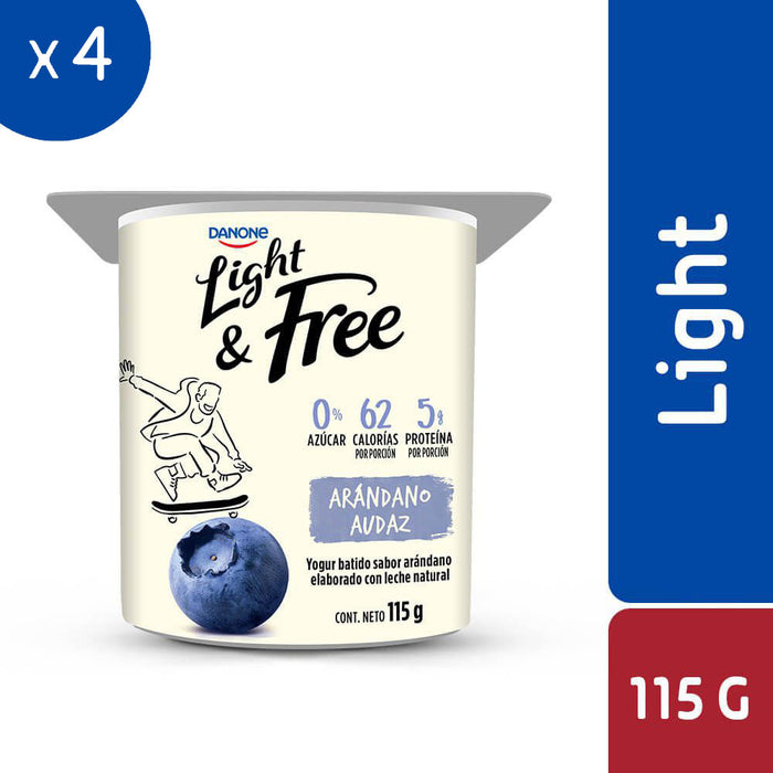 Yogur Arándano Danone Light&Free 4x115g