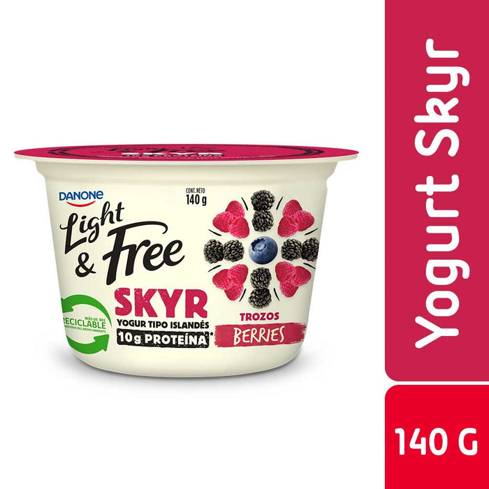 Yogur Skyr con Trozos de Berries Danone Light&Free 140g