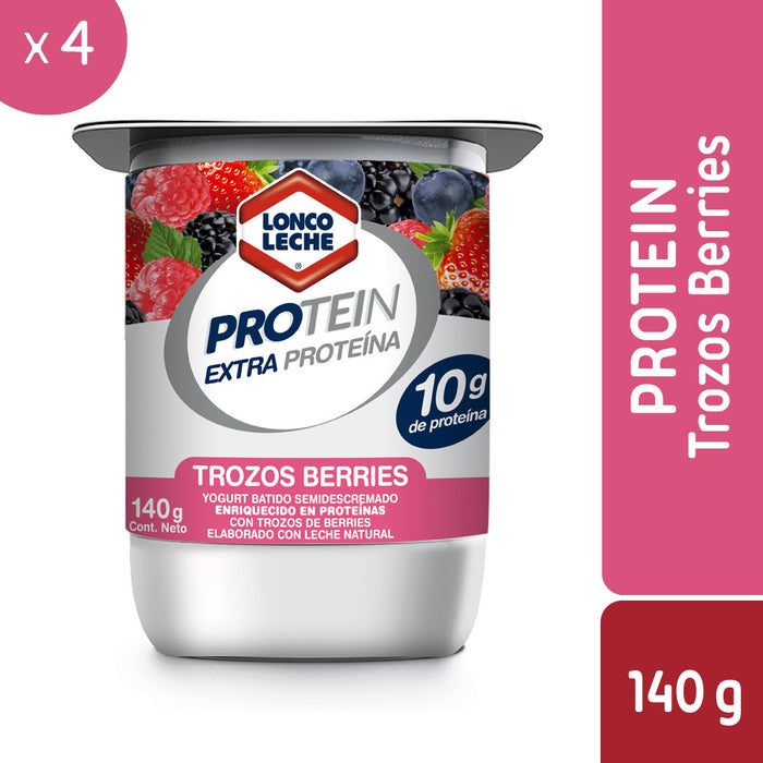 Yogur Protein con Trozos de Berries Loncoleche 4x140g