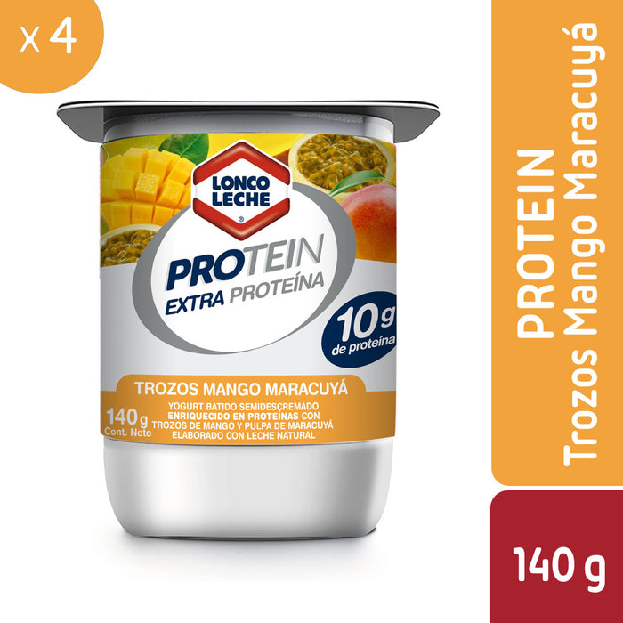 Yogur Protein con Trozos de Mango-Maracuyá Loncoleche 4x140g
