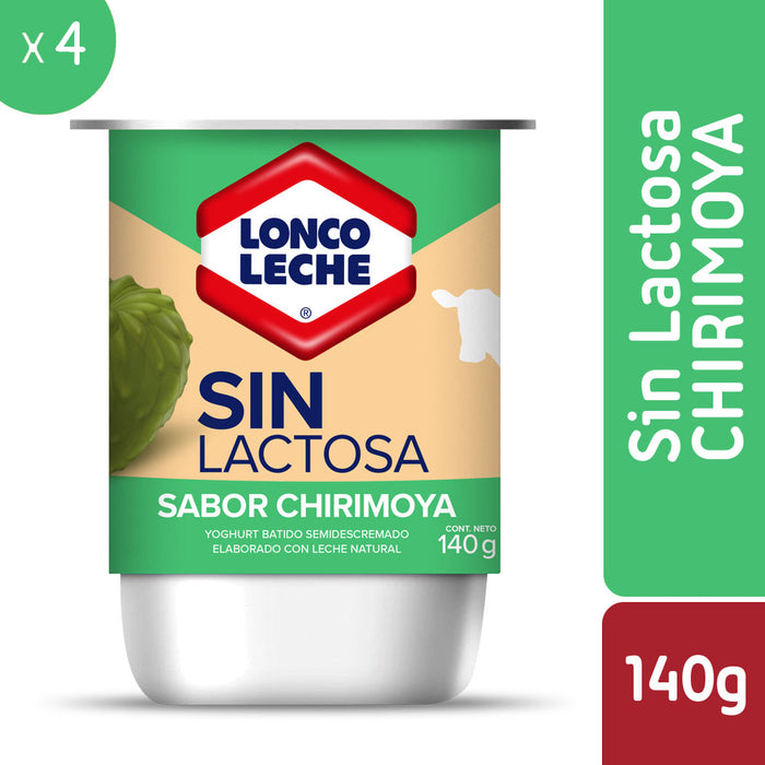 Yogur Sin Lactosa Chirimoya Loncoleche 4x140g