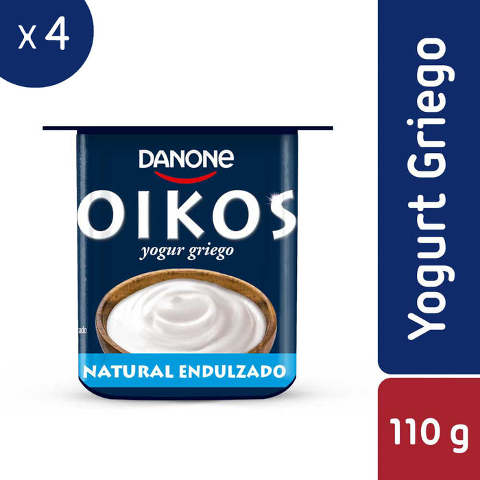 Yogur Griego Natural Endulzado Oikos 4x110g