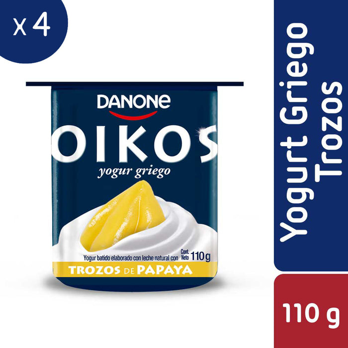 Yogur Griego con Trozos de Papaya Oikos 4x110g