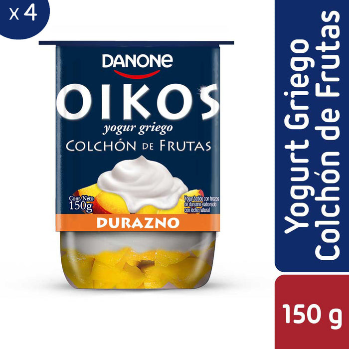 Yogur Griego Colchón Durazno Oikos 4x150g