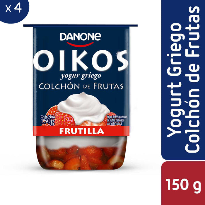 Yogur Griego Colchón Frutilla Oikos 4x150g