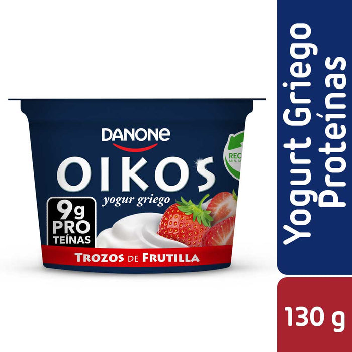 Yogur Griego Proteína con Trozos de Frutilla Oikos 130g