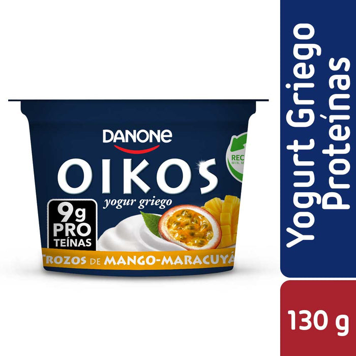 Yogur Griego Proteína con Trozos de Mango - Maracuyá Oikos 130g