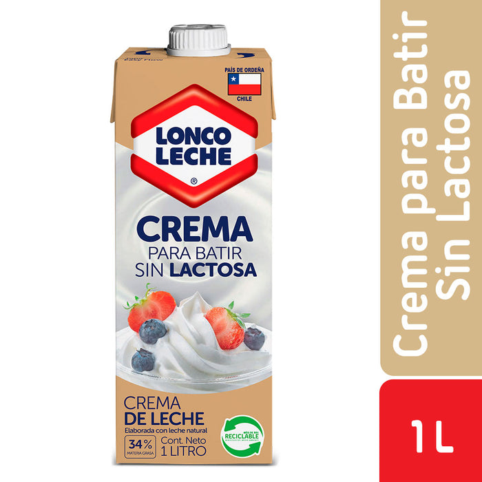 Crema de Leche Sin Lactosa Loncoleche 1L