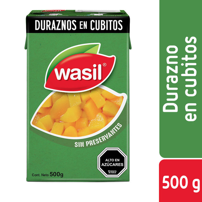Duraznos en Cubitos Wasil 500g