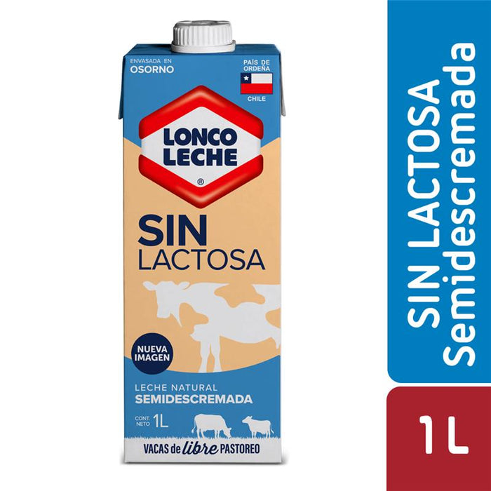 Leche Semidescremada Sin Lactosa Loncoleche 1L