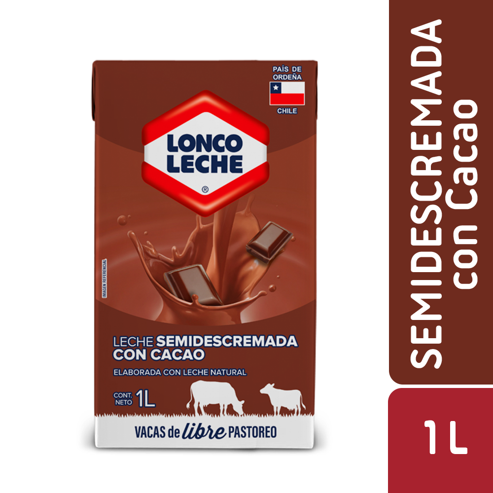 Leche Semidescremada Chocolate Loncoleche 1L