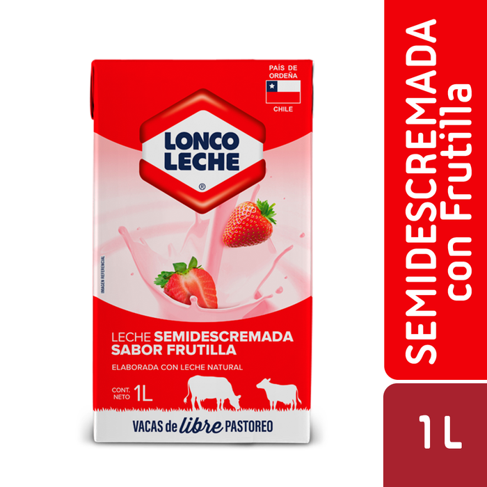 Leche Semidescremada Frutilla Loncoleche 1L
