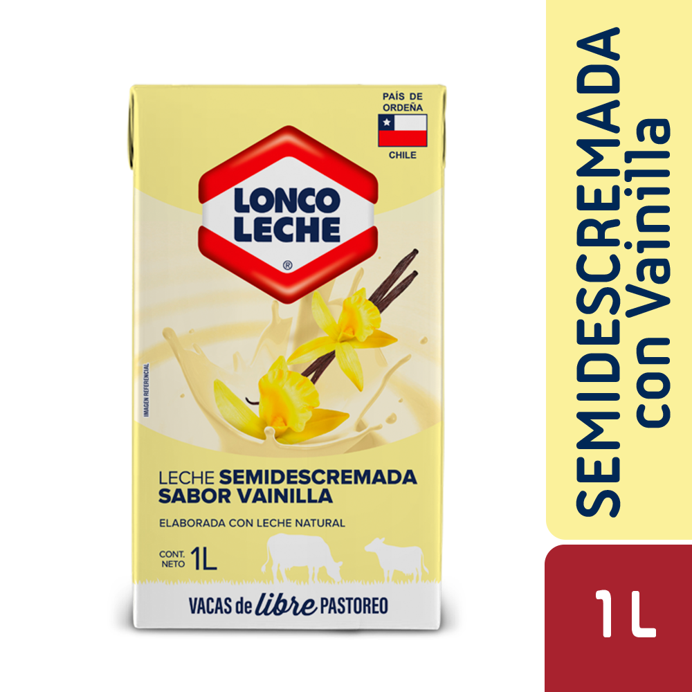 Leche Semidescremada Vainilla Loncoleche 1L