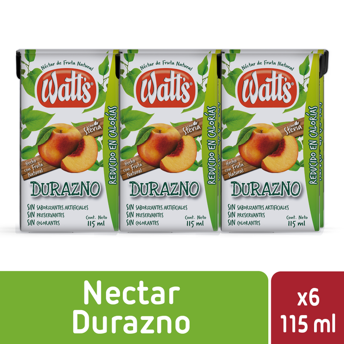 Néctar Watt's Durazno 6x115ml