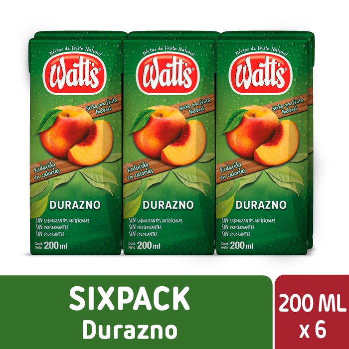 Néctar Watt's Durazno 6x200ml