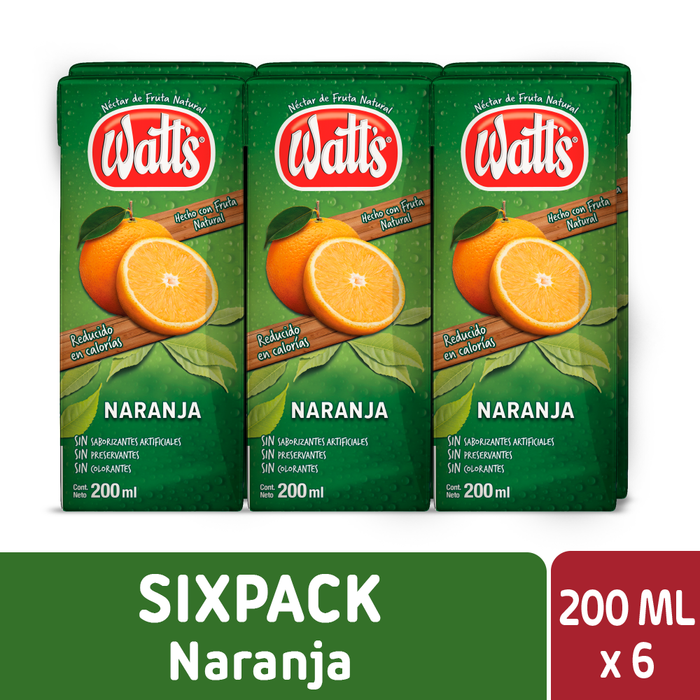 Néctar Watt's Naranja 6x200ml