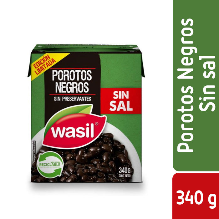 Porotos Negros Sin Sal Wasil 340g